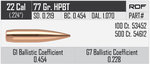 Nosler RDF 22 77 gr/5,0 g HPBT  100 kpl
