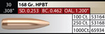 Nosler Custom Competition 30 168 gr/10,9 g  100 kpl
