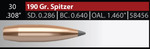 Nosler AccuBond Long Range 30 190 gr/12,3 g 100 kpl