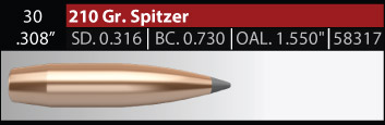 Nosler AccuBond Long Range 30 210 gr/13,6 g 100 kpl