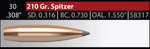Nosler AccuBond Long Range 30 210 gr/13,6 g 100 kpl