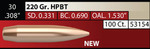 Nosler Custom Competition 30 220 gr/14,3 g 100 kpl