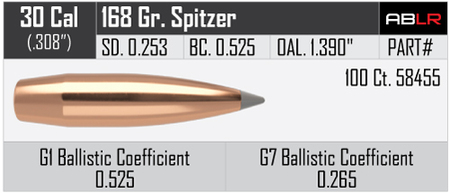 Nosler AccuBond Long Range 30 168 gr/10,9 g 100 kpl