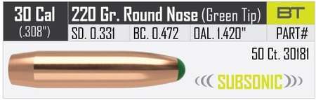 Nosler Ballistic Tip 30 220 gr/ 14,3 g 50 kpl