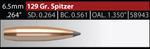 Nosler AccuBond Long Range 6,5 mm 129 gr/8,4 g  100 kpl