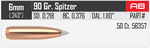 Nosler AccuBond 6 mm 90 gr/5,8 g  50 kpl