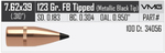 Nosler Varmageddon .310 123 gr/7,97 g FB Tipped 100 kpl
