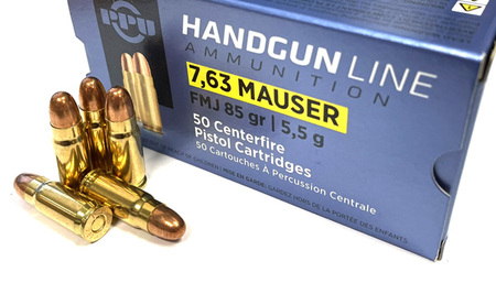 PPU 7,63 Mauser FMJ 5,5 g/85 gr 50 kpl