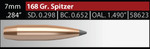 Nosler AccuBond Long Range 7 mm 168 gr/10,9 g  100 kpl