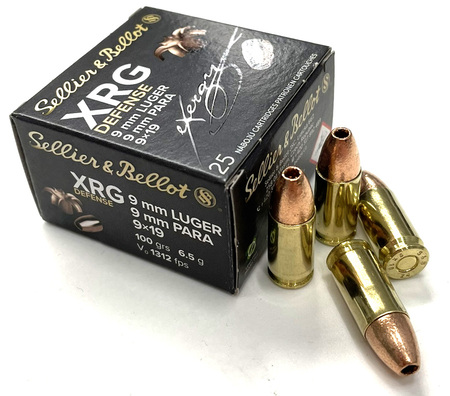 Sellier & Bellot 9 mm Luger XRG Defense 6,5 g/100 gr ERVA 25 kpl