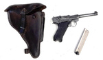 Pistooli Parabellum 9 mm + kotelo, vaihtoase