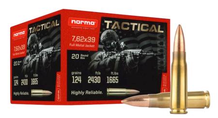 Norma Tactical 7,62 x 39 FMJ 8 g/124 gr 20 kpl